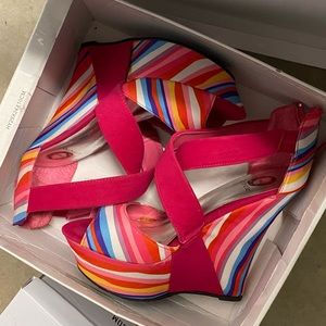 Colorful wedge sandals